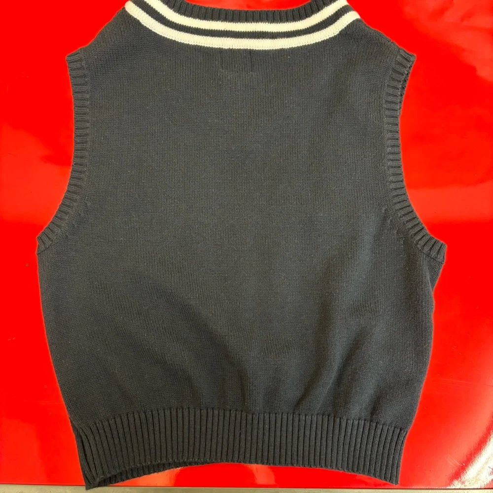 Kids navy blue sweater vest, size 7